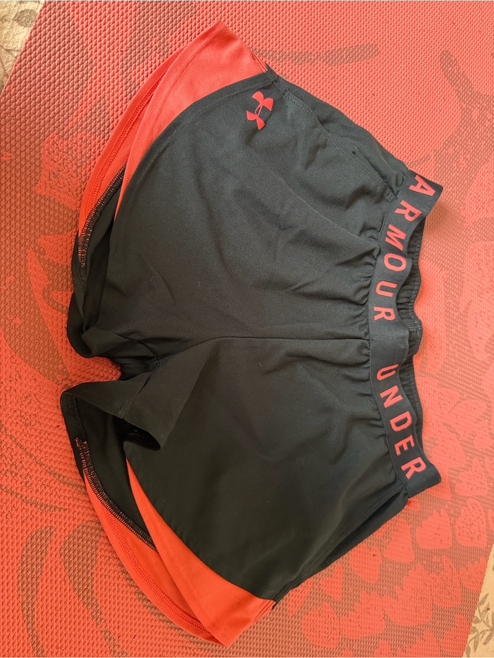 Under Armour Burnt Orange and Red Running Shorts